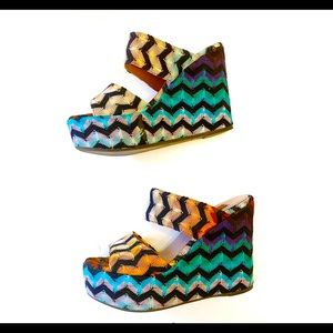 Missoni Knit Wedged Platform Shoes Size 8